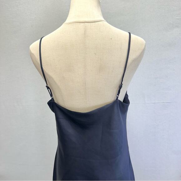 Banana Republic Navy Blue Cascade Slip Dress Size 8 Knee Length - Picture 6 of 14